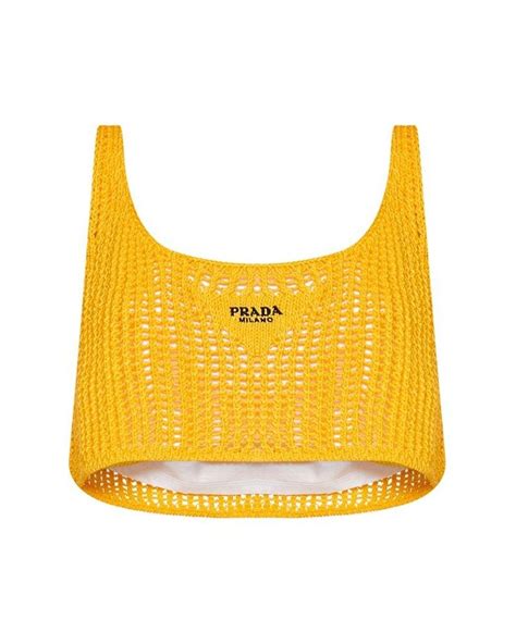 prada crochet crop top|Prada Tops for Women .